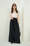 ピンタックワイドパンツ　NAVY