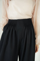 ピンタックワイドパンツ　NAVY
