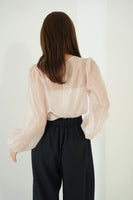 ピンタックワイドパンツ　NAVY