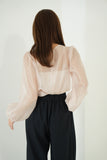 ピンタックワイドパンツ　NAVY