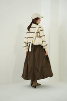 タックデザインスカート　BROWN