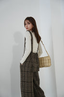 チェックツイードワイドパンツ　BEIGE