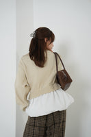 ニットドッキングバルーントップス　IVORY