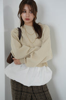 ニットドッキングバルーントップス　IVORY