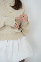 ニットドッキングバルーントップス　IVORY