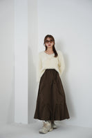 タックデザインスカート　BROWN
