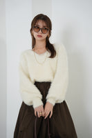フェザーニットトップス　IVORY