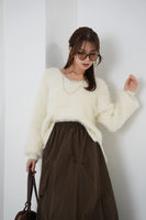 フェザーニットトップス　IVORY