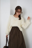フェザーニットトップス　IVORY
