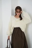 フェザーニットトップス　IVORY