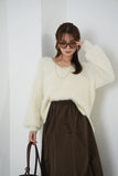 フェザーニットトップス　IVORY