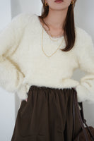 フェザーニットトップス　IVORY