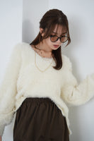 フェザーニットトップス　IVORY