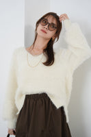 フェザーニットトップス　IVORY