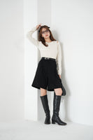 フェイクスエードショートパンツ　BLACK