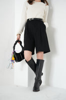 フェイクスエードショートパンツ　BLACK