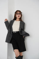 フェイクスエードショートパンツ　BLACK