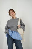 ニットドッキングバルーントップス　GRAY