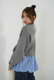 ニットドッキングバルーントップス　GRAY