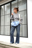 ニットドッキングバルーントップス　GRAY