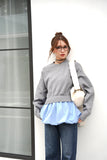 ニットドッキングバルーントップス　GRAY
