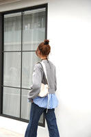 ニットドッキングバルーントップス　GRAY