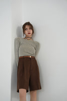 フェイクスエードショートパンツ　BROWN