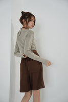 フェイクスエードショートパンツ　BROWN