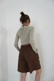 フェイクスエードショートパンツ　BROWN