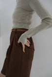 フェイクスエードショートパンツ　BROWN