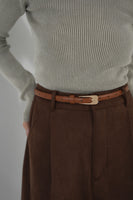 フェイクスエードショートパンツ　BROWN