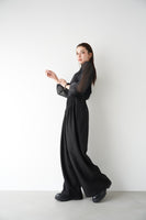 ピンタックワイドパンツ　BLACK