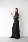 ピンタックワイドパンツ　BLACK