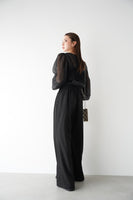 ピンタックワイドパンツ　BLACK
