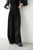 ピンタックワイドパンツ　BLACK