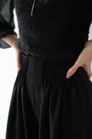 ピンタックワイドパンツ　BLACK