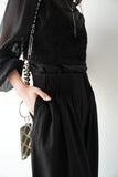 ピンタックワイドパンツ　BLACK