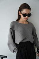 【2点SET】レイヤードニットセット　GRAY