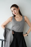 【2点SET】レイヤードニットセット　GRAY