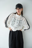 レース袖ラインブルゾン　WHITE