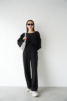 【2点SET】レイヤードニットセット　BLACK
