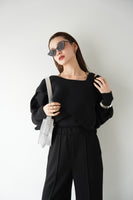 センタープレスパンツ　BLACK