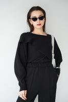 【2点SET】レイヤードニットセット　BLACK