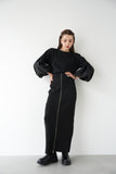 フロントZIPニットスカート Black