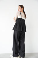 デニムタックワイドパンツ　BLACK