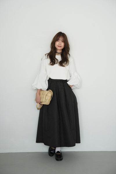 ジャガードスカート　BROWN