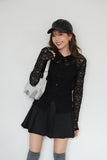ストレッチレースシャツ　BLACK