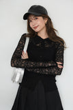 ストレッチレースシャツ　BLACK