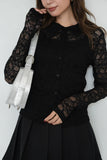 ストレッチレースシャツ　BLACK