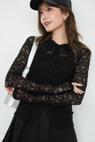 ストレッチレースシャツ　BLACK